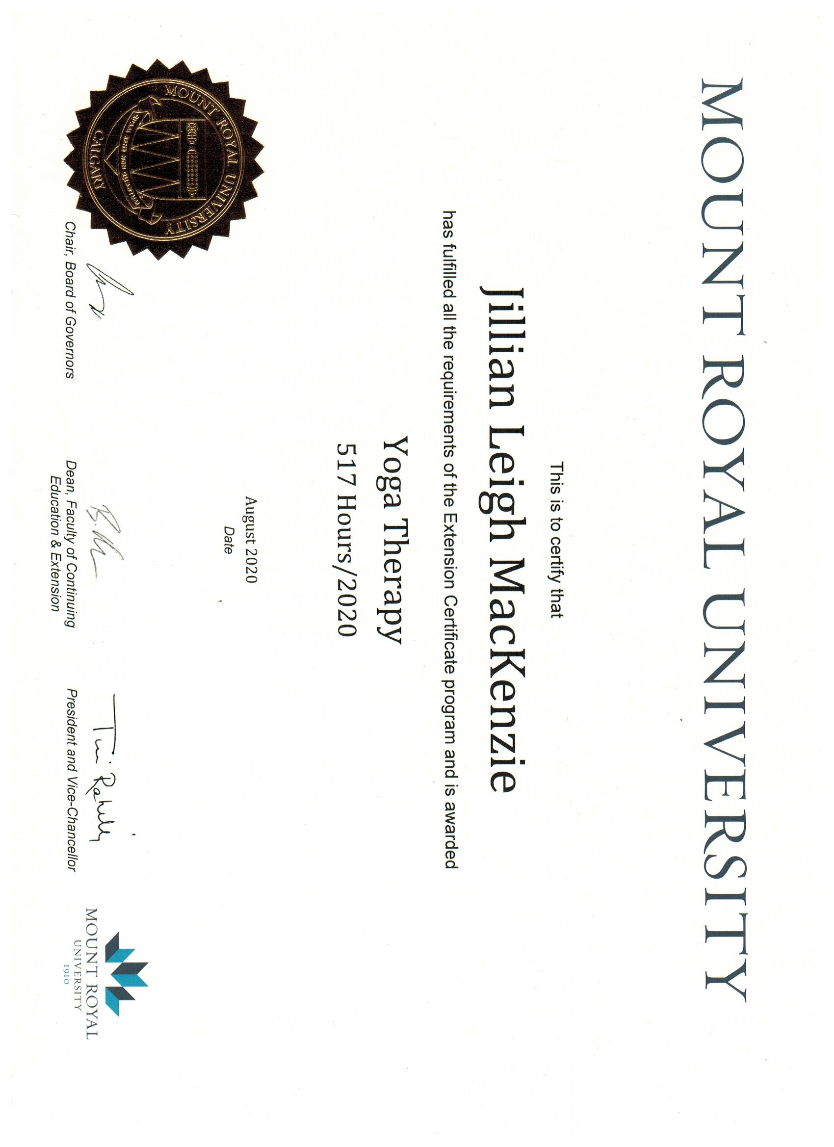 Certified Yoga Therapist
